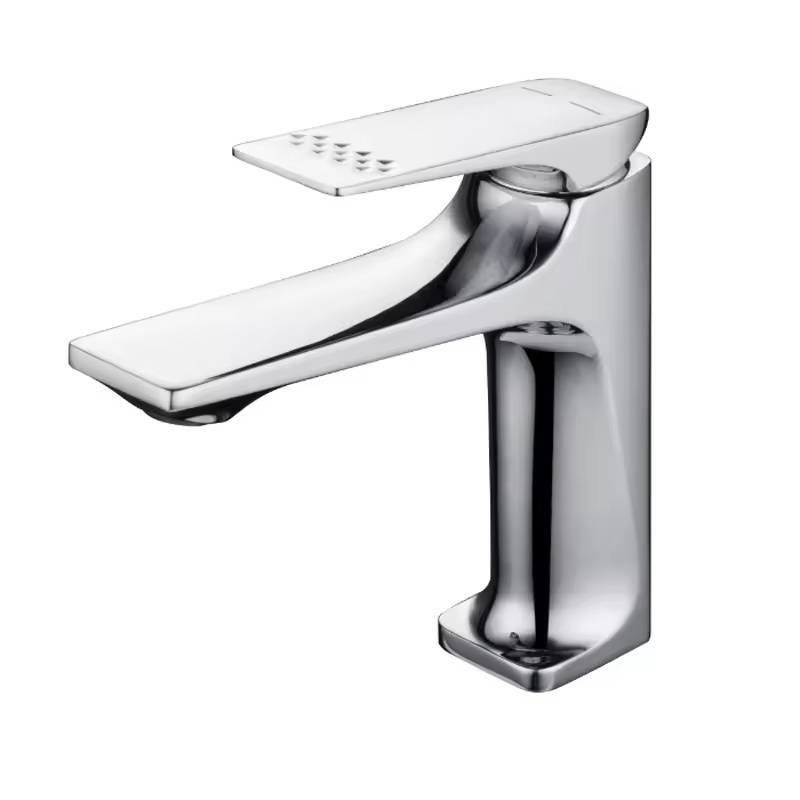 Ceramic Core Single-Handle Bathroom Sink Mixer Tap, Modern Deck Mounted Hot Cold Water Faucet