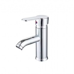 Electroplated Stainless Steel Basin Faucet Deck Mounted Elbow Basin Tap for Bathroom