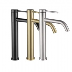 Brushed Nickel Single-Handle Bathroom Faucet, High-Arc Sink Mixer for Lavatory