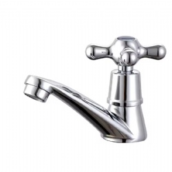 Single Handle Bathroom Sink Faucet, Zinc Alloy Deck Mounted Tap, Cold Water Only for Apartments
