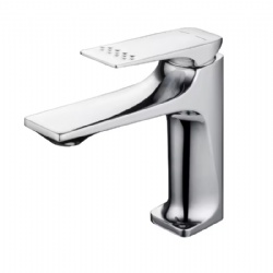 Ceramic Core Single-Handle Bathroom Sink Mixer Tap, Modern Deck Mounted Hot Cold Water Faucet
