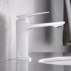 Ceramic Core Single-Handle Bathroom Sink Mixer Tap, Modern Deck Mounted Hot Cold Water Faucet